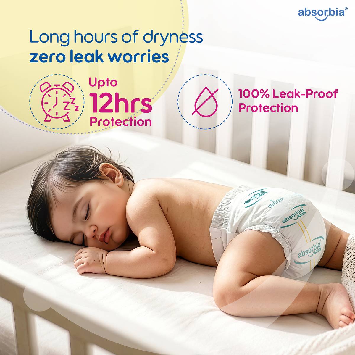 ABSORBIA Baby Pant Diaper Large (L) 9-14 Kg, 28s x Pack of 1 | Up to 12Hrs Protection Pant Diapers - L — photo 3