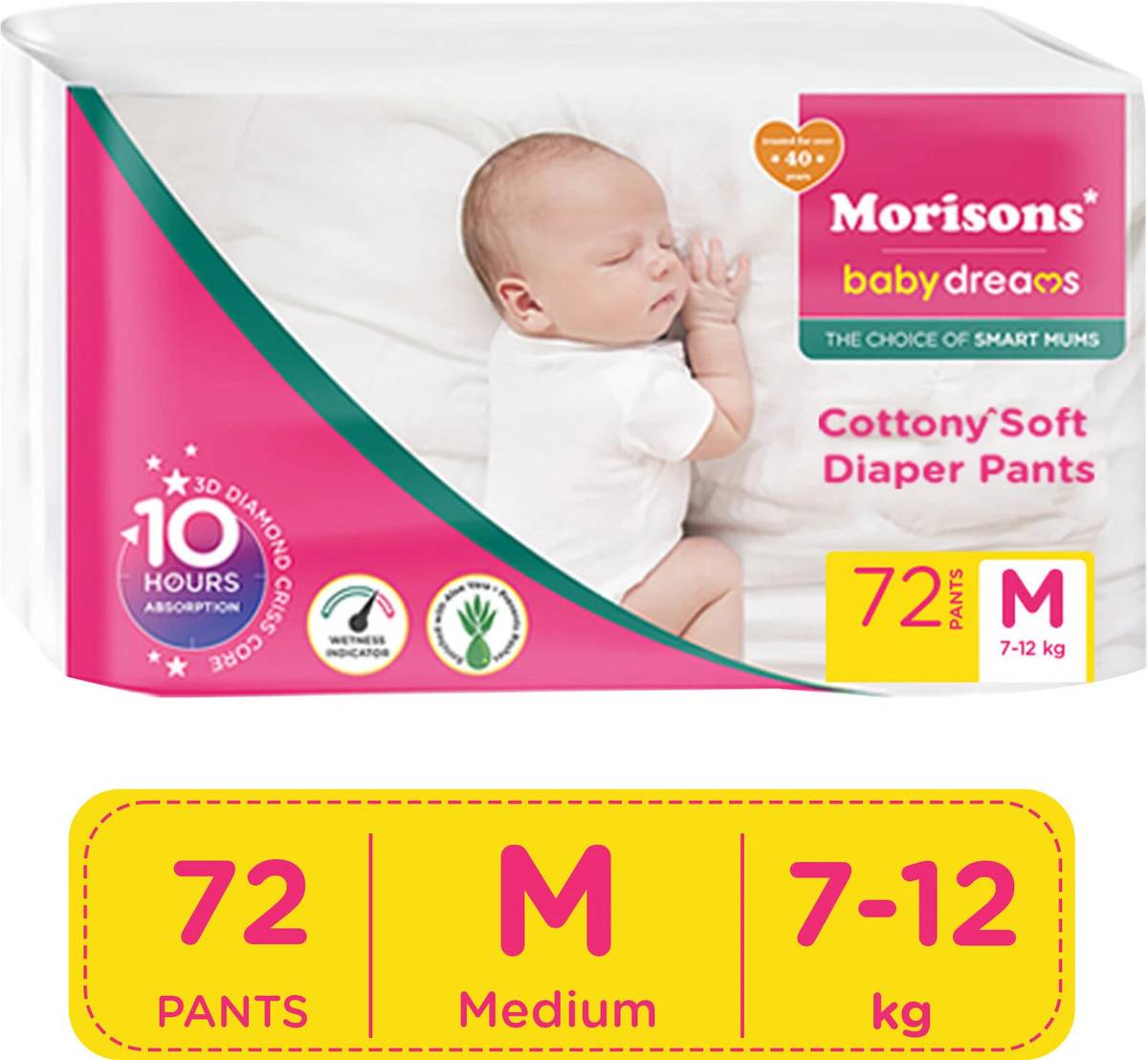 Morisons Baby Dreams Cottony Soft Pant Diapers - M