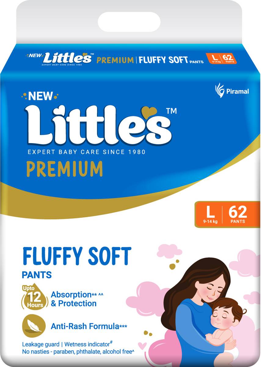 Little's Premium Fluffy Soft with Wetness Indicator Pant Diapers - L