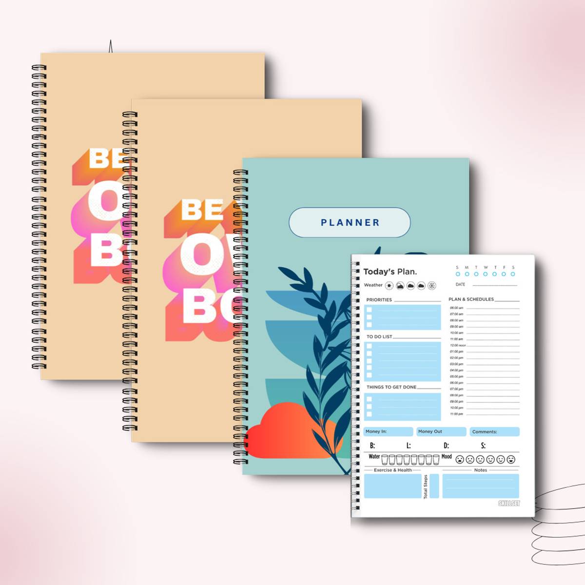 SKILLSET Study Planner for Time Management A5 Spiral Journal A5 Planner/Organizer Rulling 192 Pages