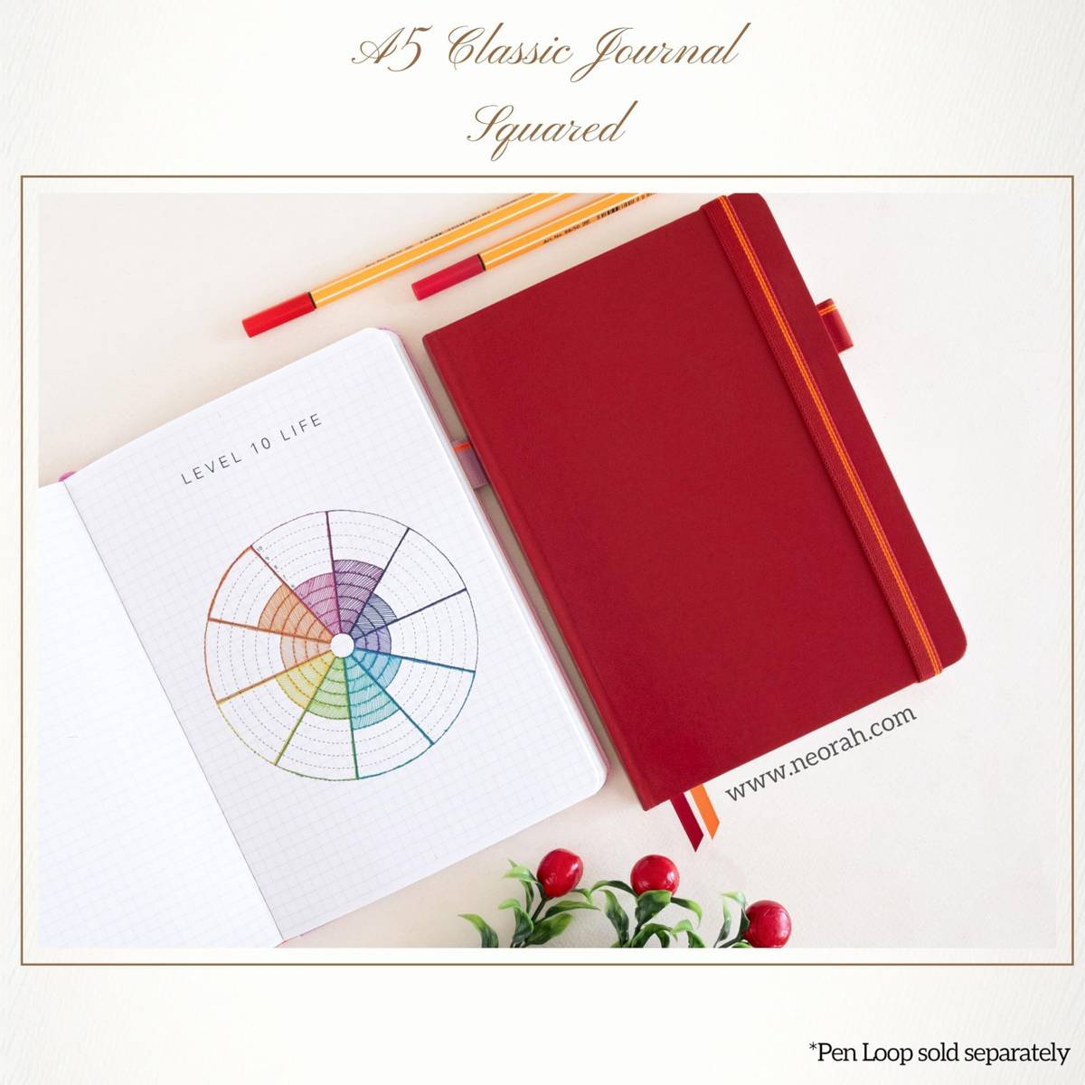 NEORAH Squared Journal Notebook - 110 GSM - Office Hardcover Notebook A5 Notebook CHECKED 160 Pages — photo 3