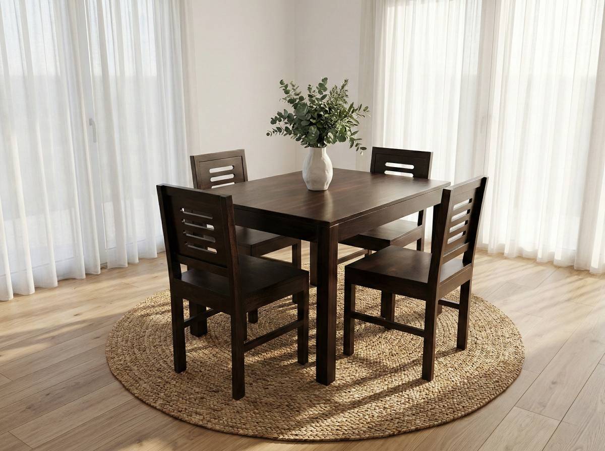 Deuba Premium Quality 4 Seater Dining Set living room Furniture Solid Wood 4 Seater Dining Set