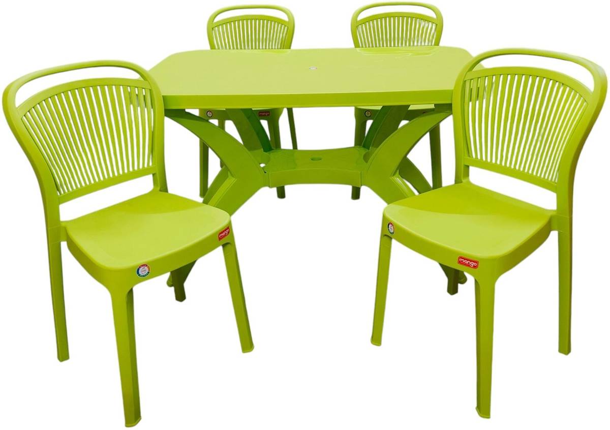 TrendyLivings Strong and Durable 4 Seater Dining Table Set for Home Garden Cafeteria Plastic — photo 5