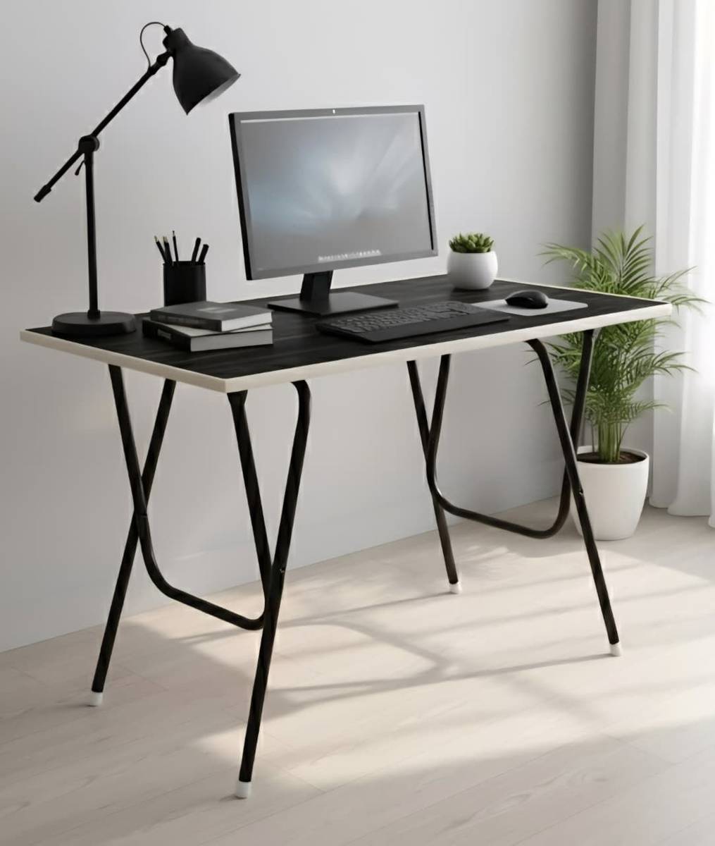 EuroQon Easy Fold Space Saver Foldable Engineered Wood Study Table