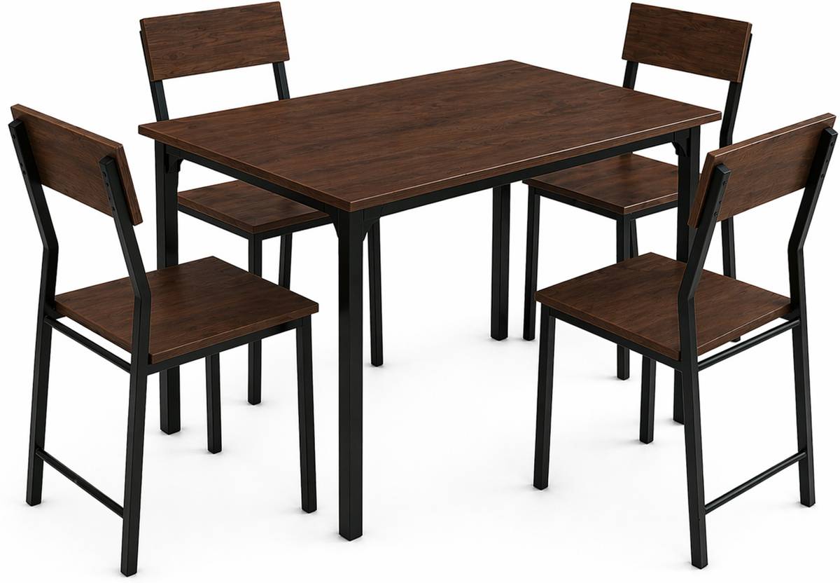 furniba 4 seater Dining Table set with chairs | Metal Frame | Sapce Saving | Engineered Wood — photo 3