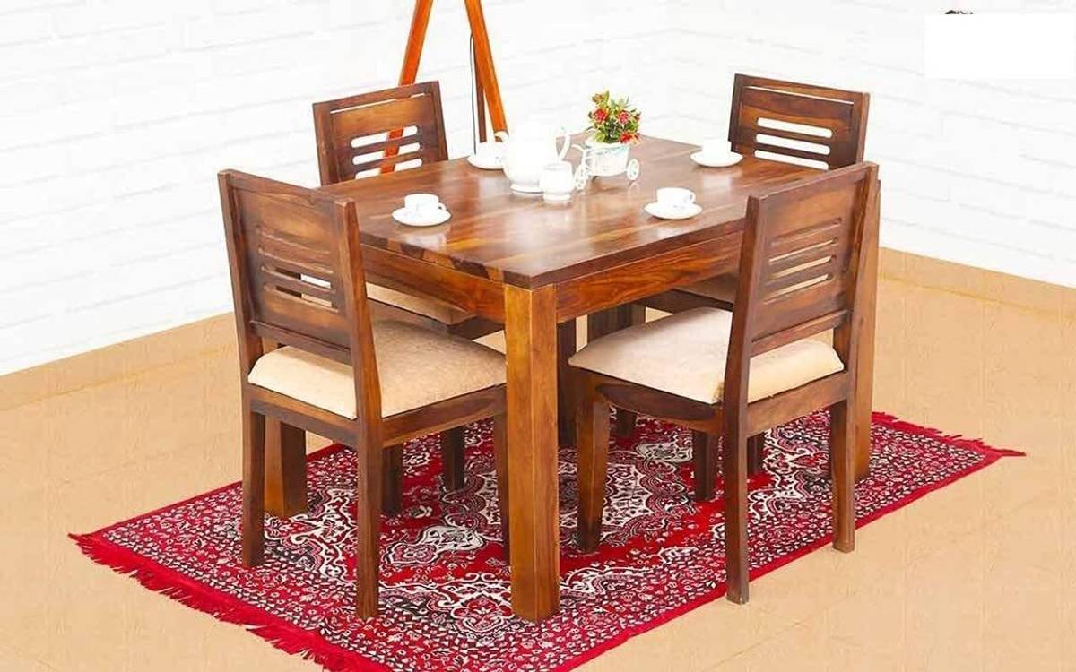 Deuba Sheesham Solid Wood 4 Seater Dining Set — photo 4