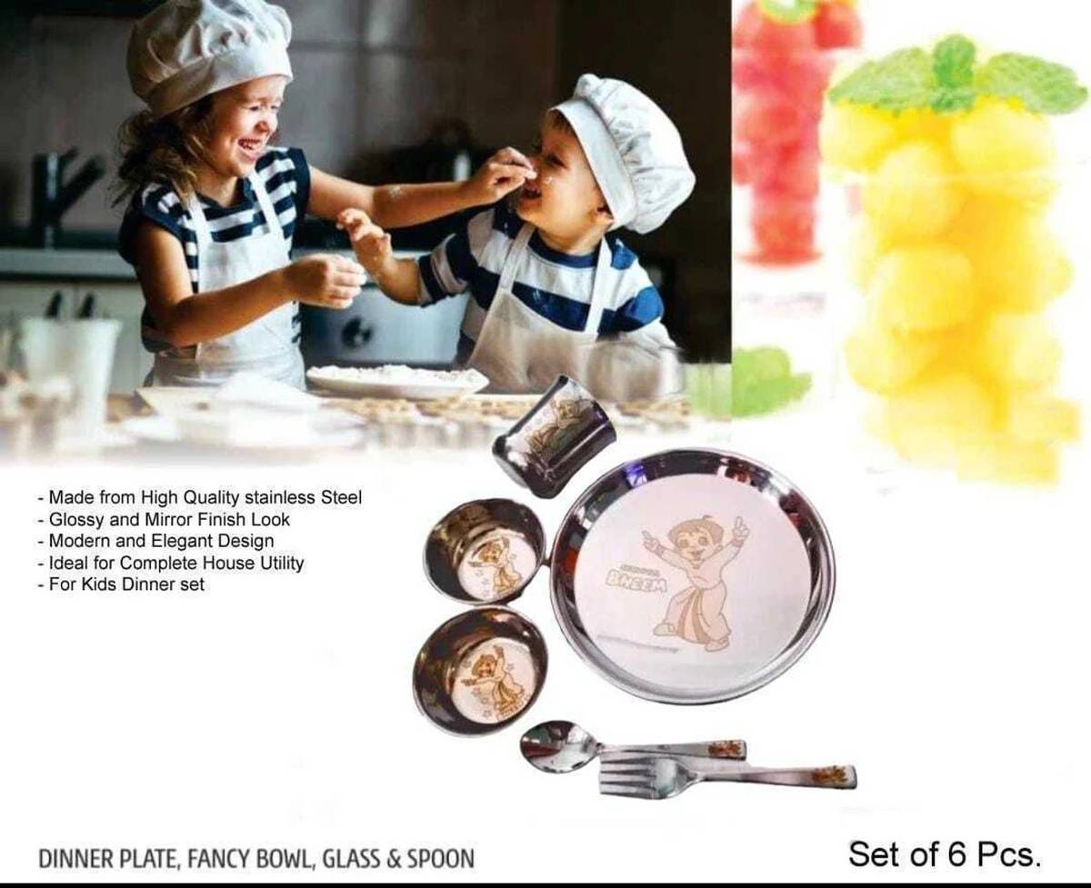 Pack of 6 Stainless Steel Chota Bheen Baby Dinner Set Dinner Set — photo 3