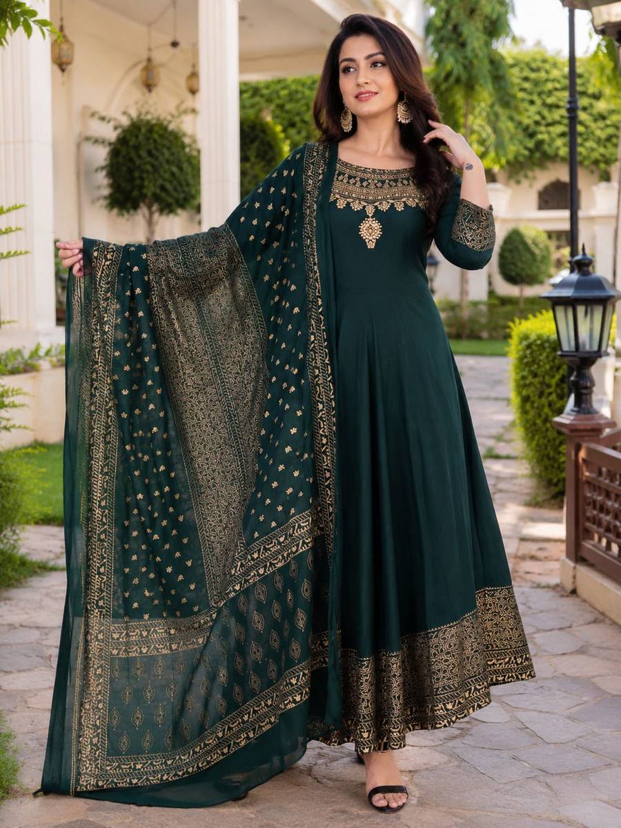 Nupitals Women Fit and Flare Green Midi/Calf Length Dress