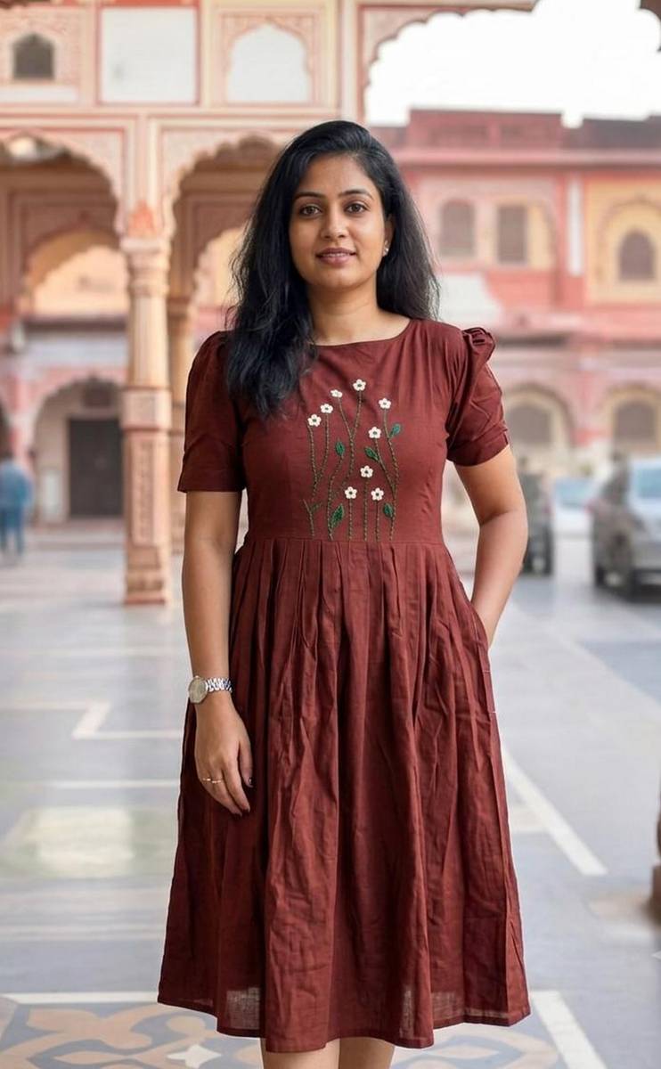 tanvi textile Women A-line Multicolor Knee Length Dress