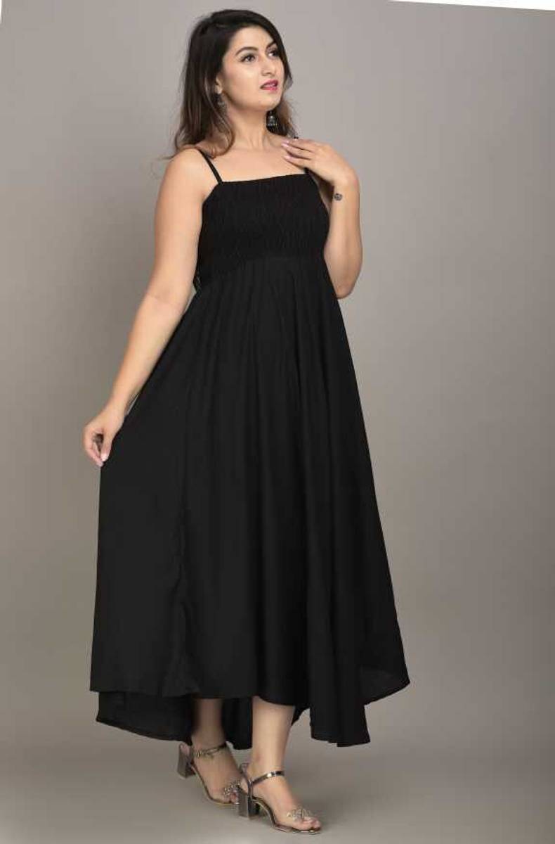 AARTI FASHION Women Maxi Black Midi/Calf Length Dress — photo 3