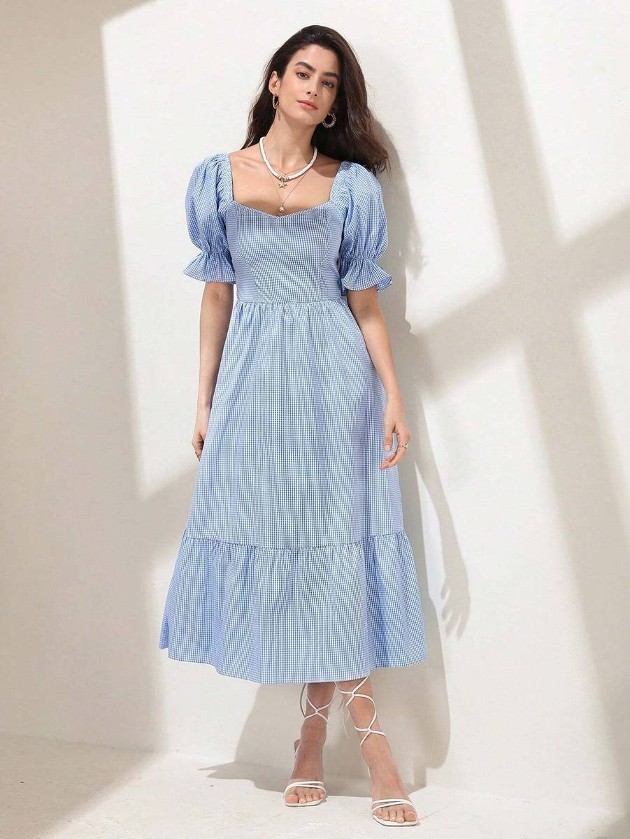 Honky Tonky Women Fit and Flare Light Blue Midi/Calf Length Dress — photo 5
