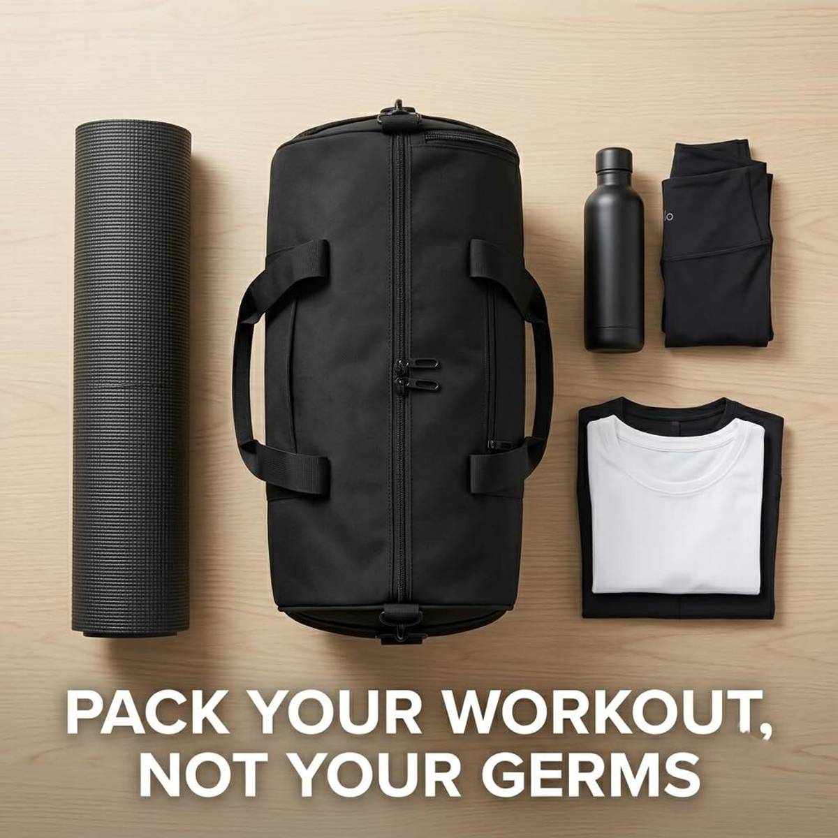 SKYGOLD (Expandable) Gym Bag for Men & Women, Black Cylindrical, with Adjustable Shoulder Strap Gym Duffel Bag — photo 4