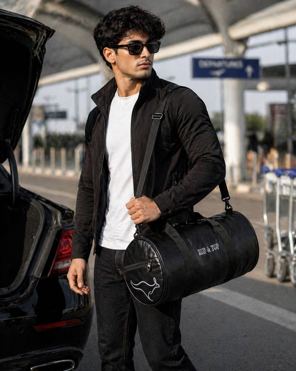 ZYTrendsBajar Multiuse Waterproof Duffle Bag | Gym, Travel & Sports Bag | Leatherette| Black Waterproof Weekender — photo 4