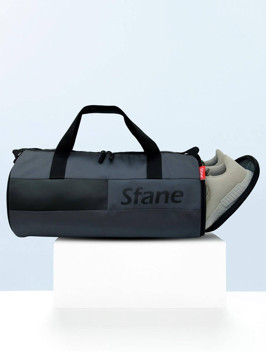 Sfane Men & Women Black Sports Duffel Gym Duffel Bag