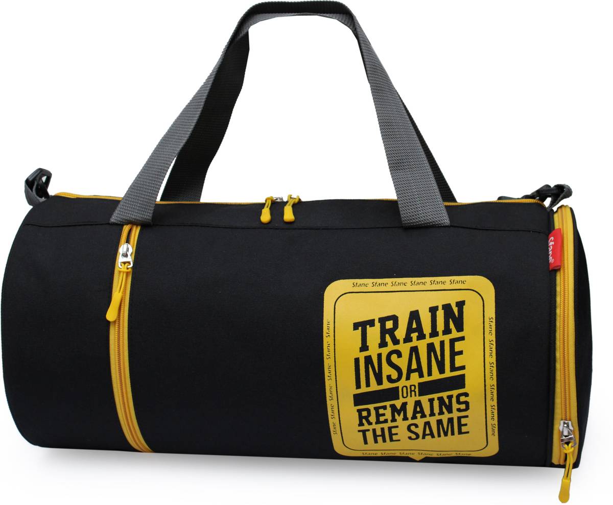 Sfane Men & Women Yellow Sports Duffel with Shoe Compartment & Detachable Belt Gym Duffel Bag — photo 3