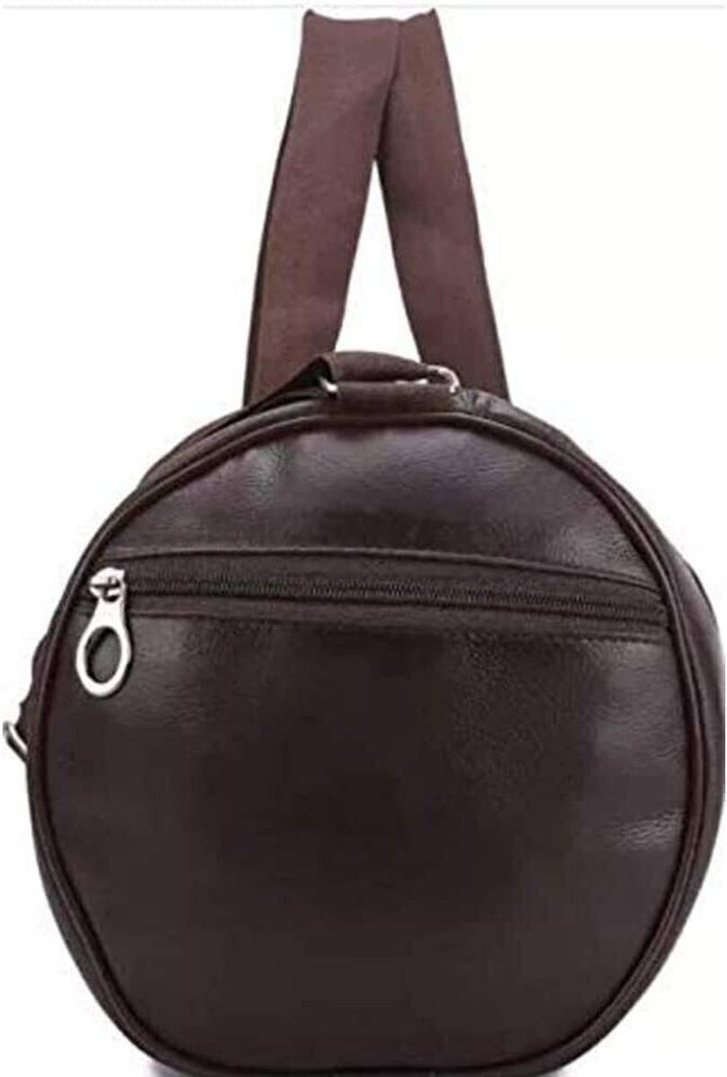 (Expandable) Leather Brown Medium size Gym Duffel Bag — photo 2