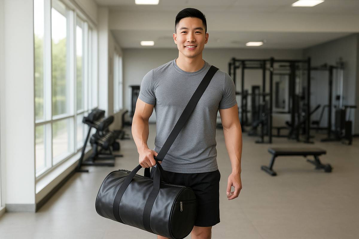 (Expandable) Classic Cylindrical Gym Duffel bag (Black kit bag)) — photo 3