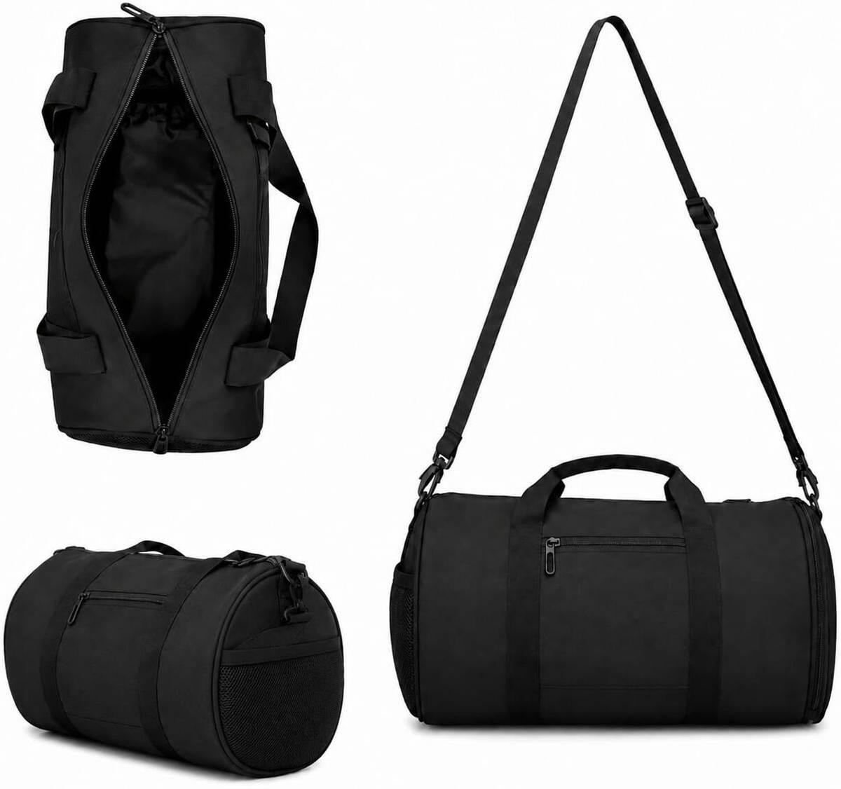 SKYGOLD (Expandable) Gym Bag for Men & Women, Black Cylindrical, with Adjustable Shoulder Strap Gym Duffel Bag — photo 3
