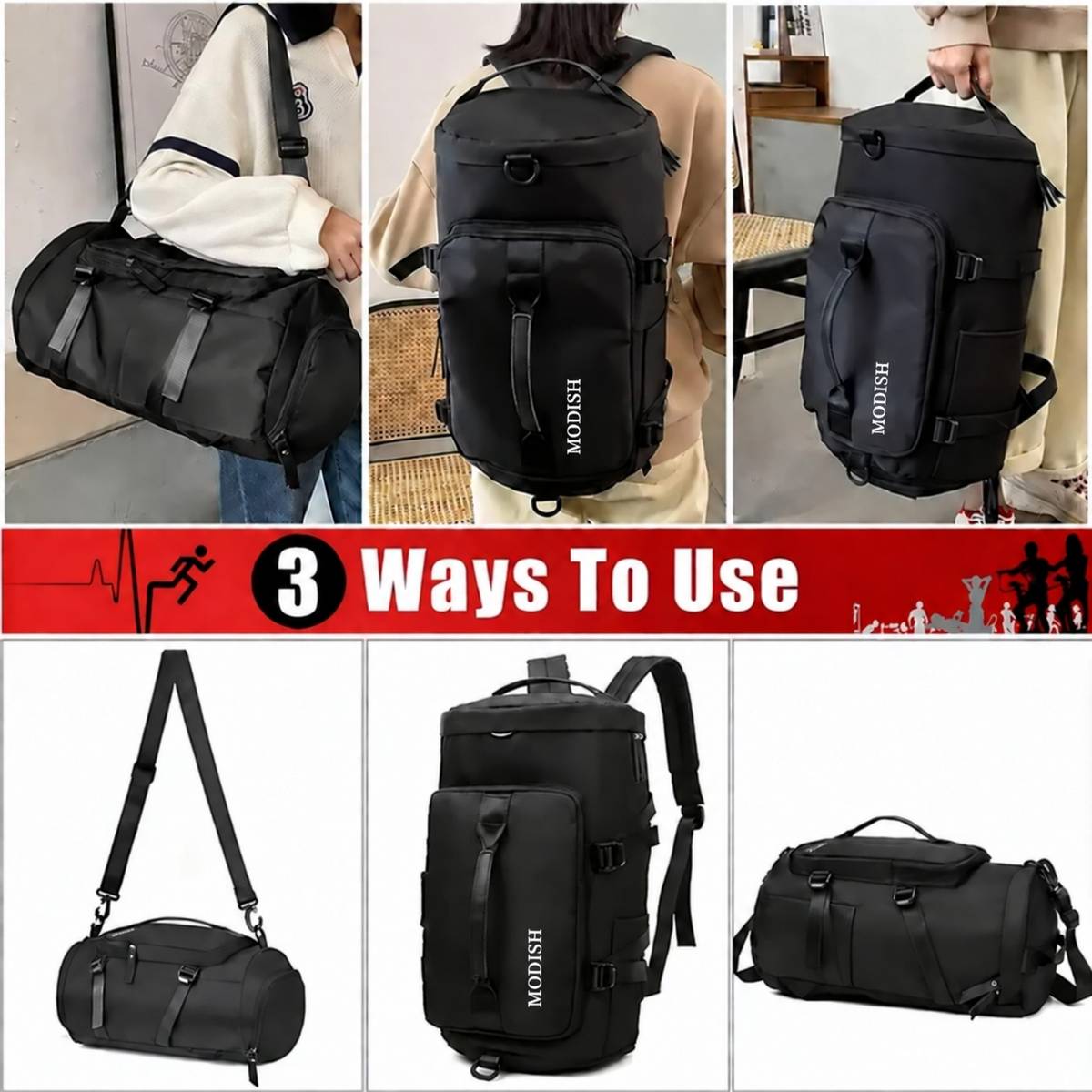 (Expandable) Polyester Gym Duffel Shoulder Bag for Women Men for Sports, Waterproof Dufflebag Gym Duffel Bag — photo 5