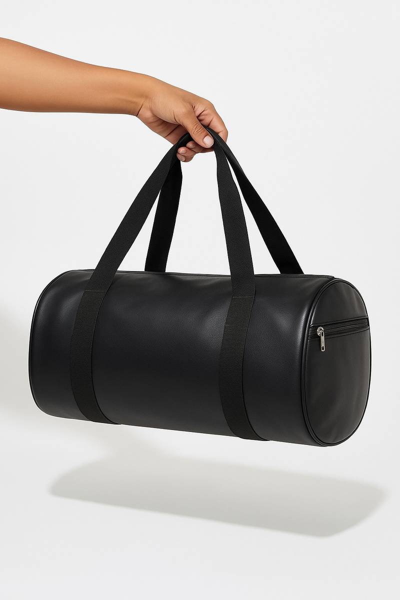 (Expandable) Classic Cylindrical Gym Duffel bag (Black kit bag)) — photo 2