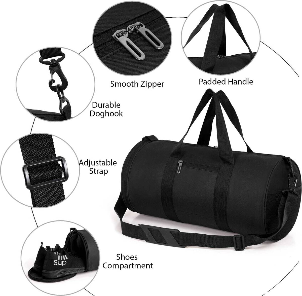 S plus Gym Duffle Bag with Shoe Compartment Gym Duffel Bag — photo 4