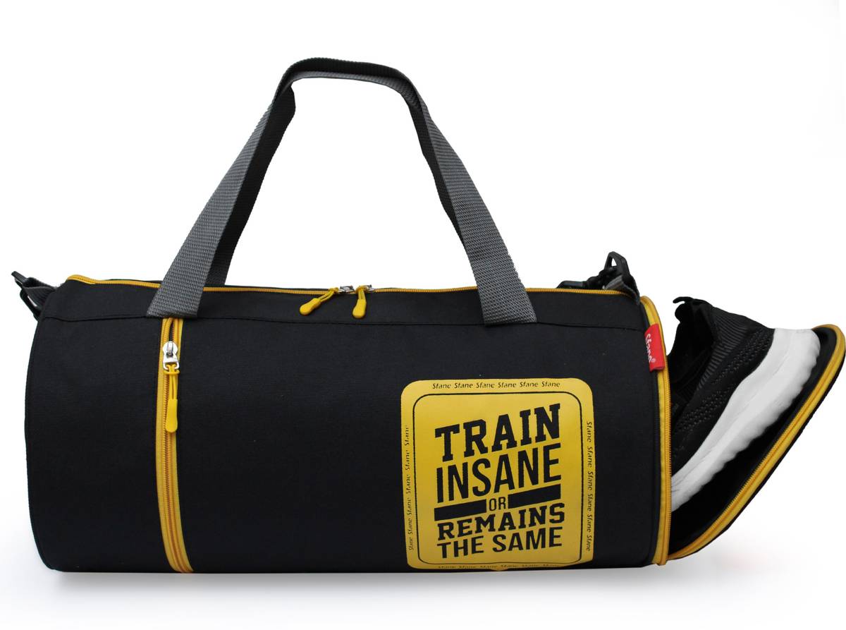 Sfane Men & Women Yellow Sports Duffel with Shoe Compartment & Detachable Belt Gym Duffel Bag — photo 2