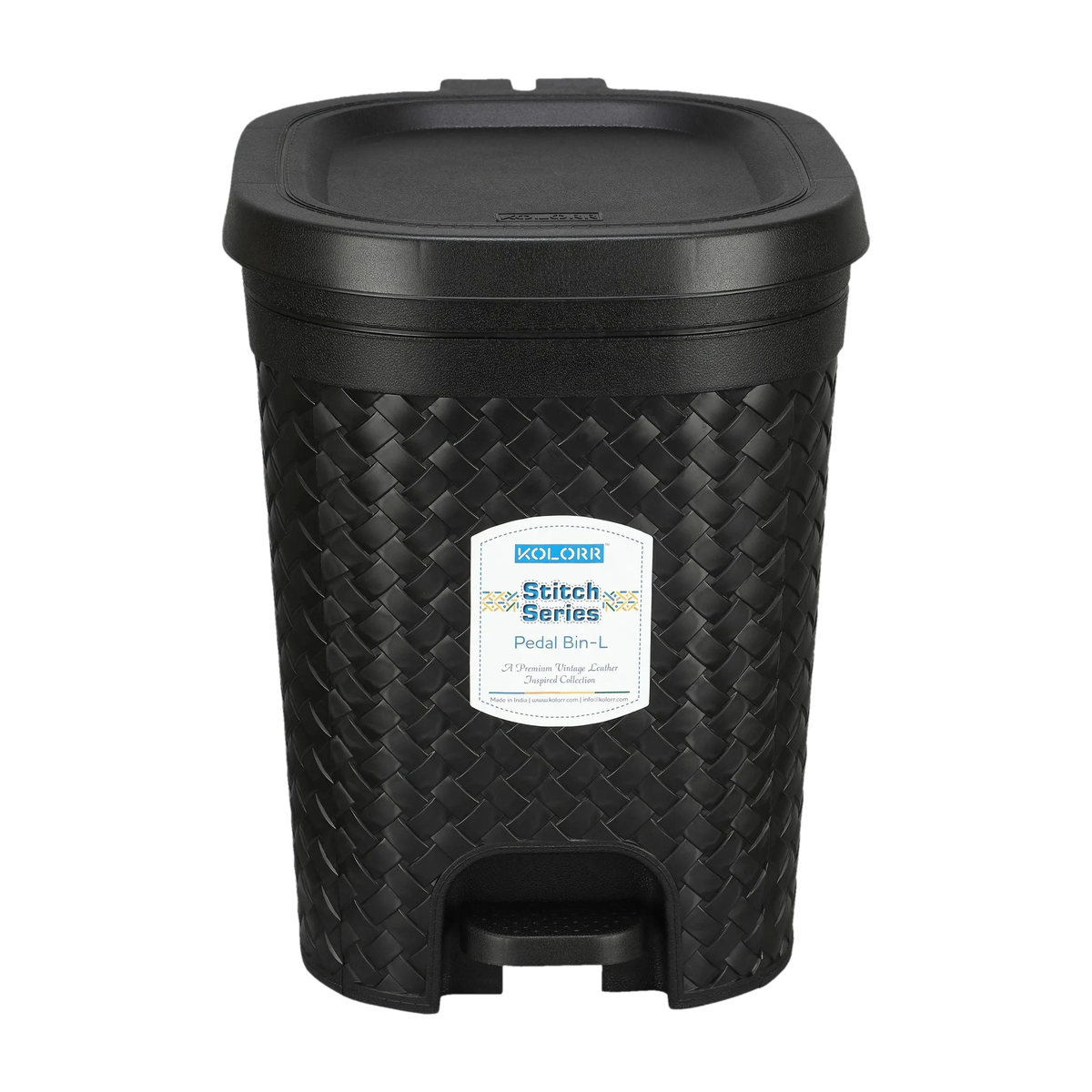 KOLORR Stitch 15L Pedal Dustbin Trash Can/Garbage Waste Bin with Lid for Home, Kitchen Plastic Dustbin