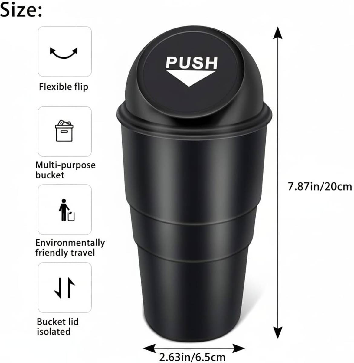 Dustbin Waste Bin for Home Office Kitchen | Lightweight Durable Garbage Bin Plastic Dustbin — photo 2