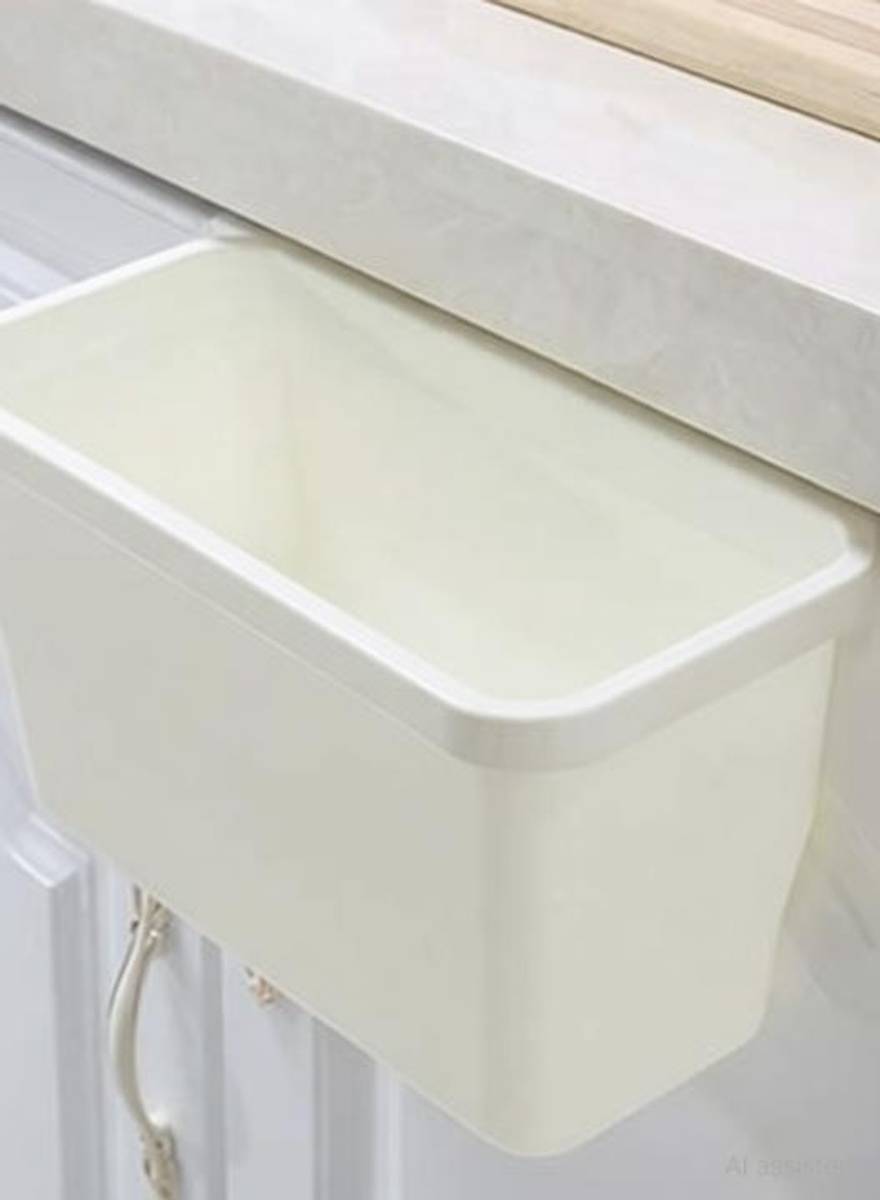 Hanging Trash Can for Kitchen Cabinet Door Plastic, PTFE (Non-stick) Dustbin — photo 3