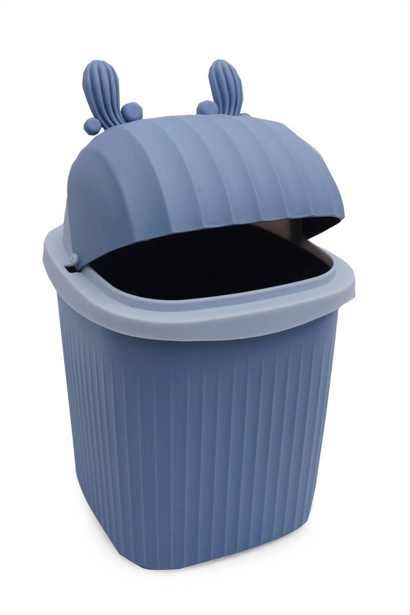 KUMANEST Mini Portable Tabletop Dustbin, Mini Trash Can with Lid for Bathroom, Desktop Plastic Dustbin — photo 3