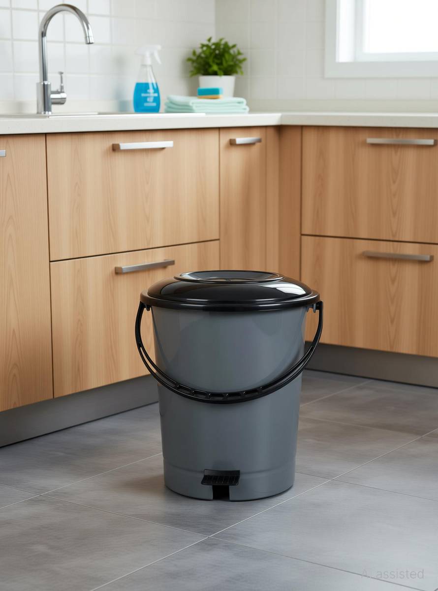 KUMANEST 12Litres Dustbin with Pedal Bin, Trash Bin, Garbage Waste Bin For Home, Bathroom Plastic Dustbin