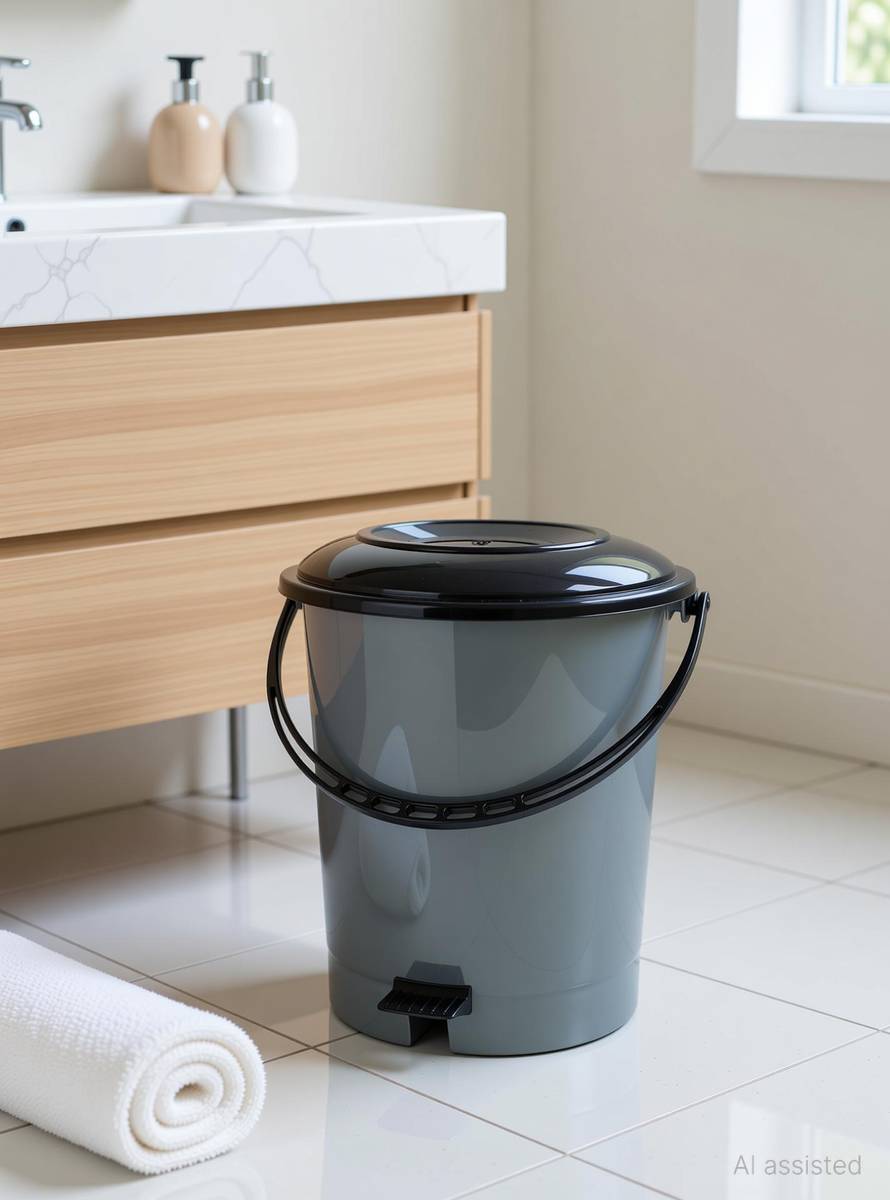 KUMANEST 12Litres Dustbin with Pedal Bin, Trash Bin, Garbage Waste Bin For Home, Bathroom Plastic Dustbin — photo 2