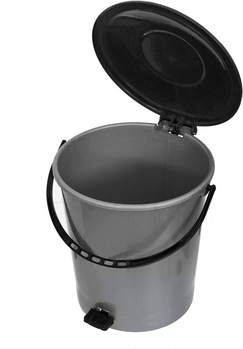 Plastic Pedal Dustbin For Kitchen,Office Use , 5 Liter- Pack of 2 (Grey & Black) Plastic Dustbin — photo 3