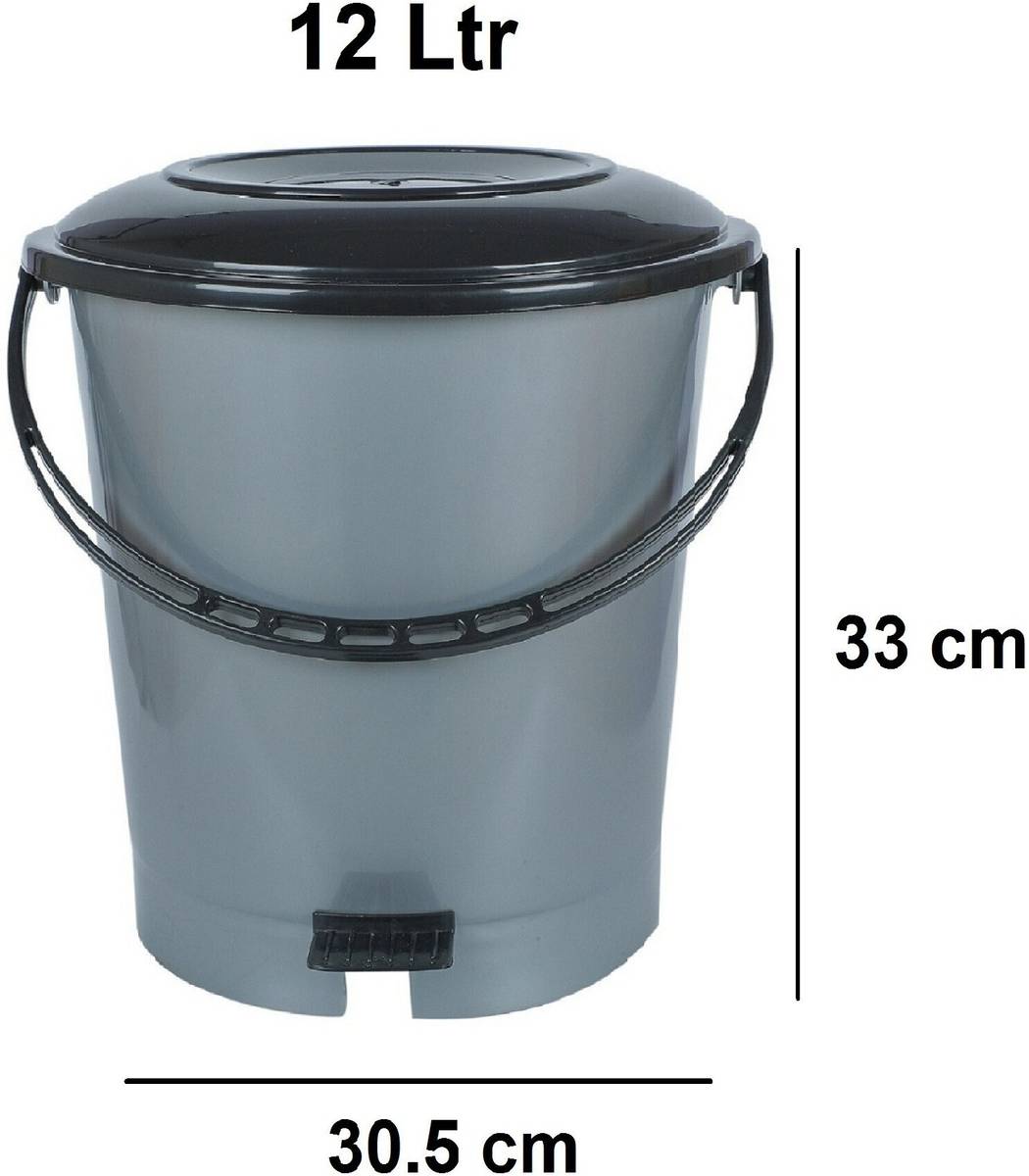 KUMANEST 12Litres Dustbin with Pedal Bin, Trash Bin, Garbage Waste Bin For Home, Bathroom Plastic Dustbin — photo 5