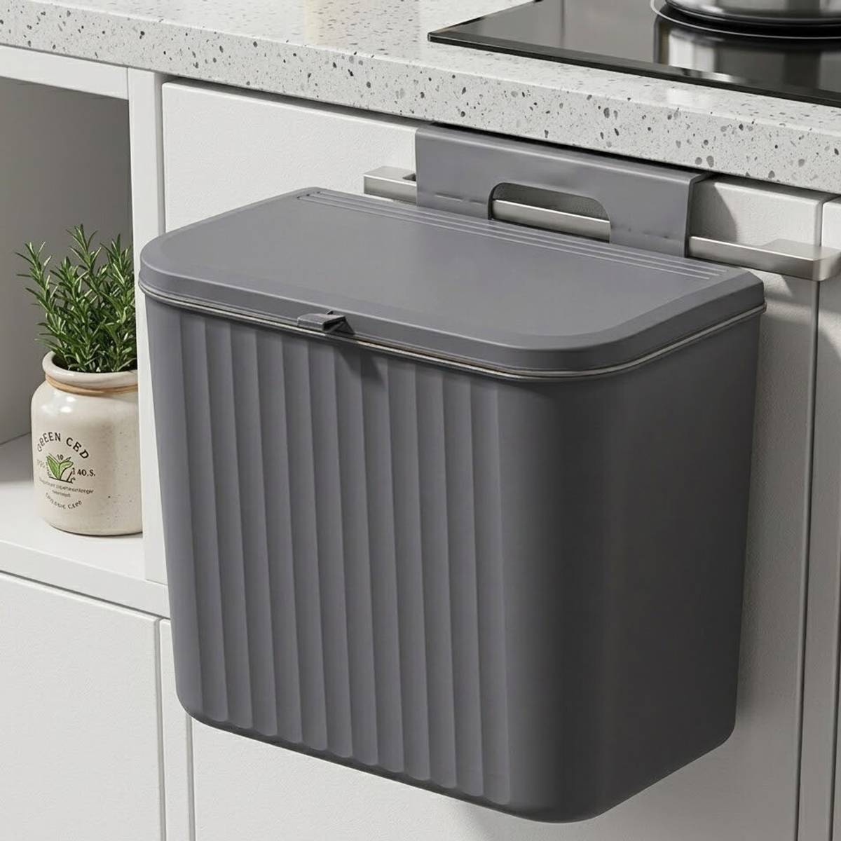 Kahaan Enterprises Wall Mounted Kitchen Dustbin with Lid | Hanging Cabinet Trash Bin | Waste Bin Plastic Dustbin — photo 3