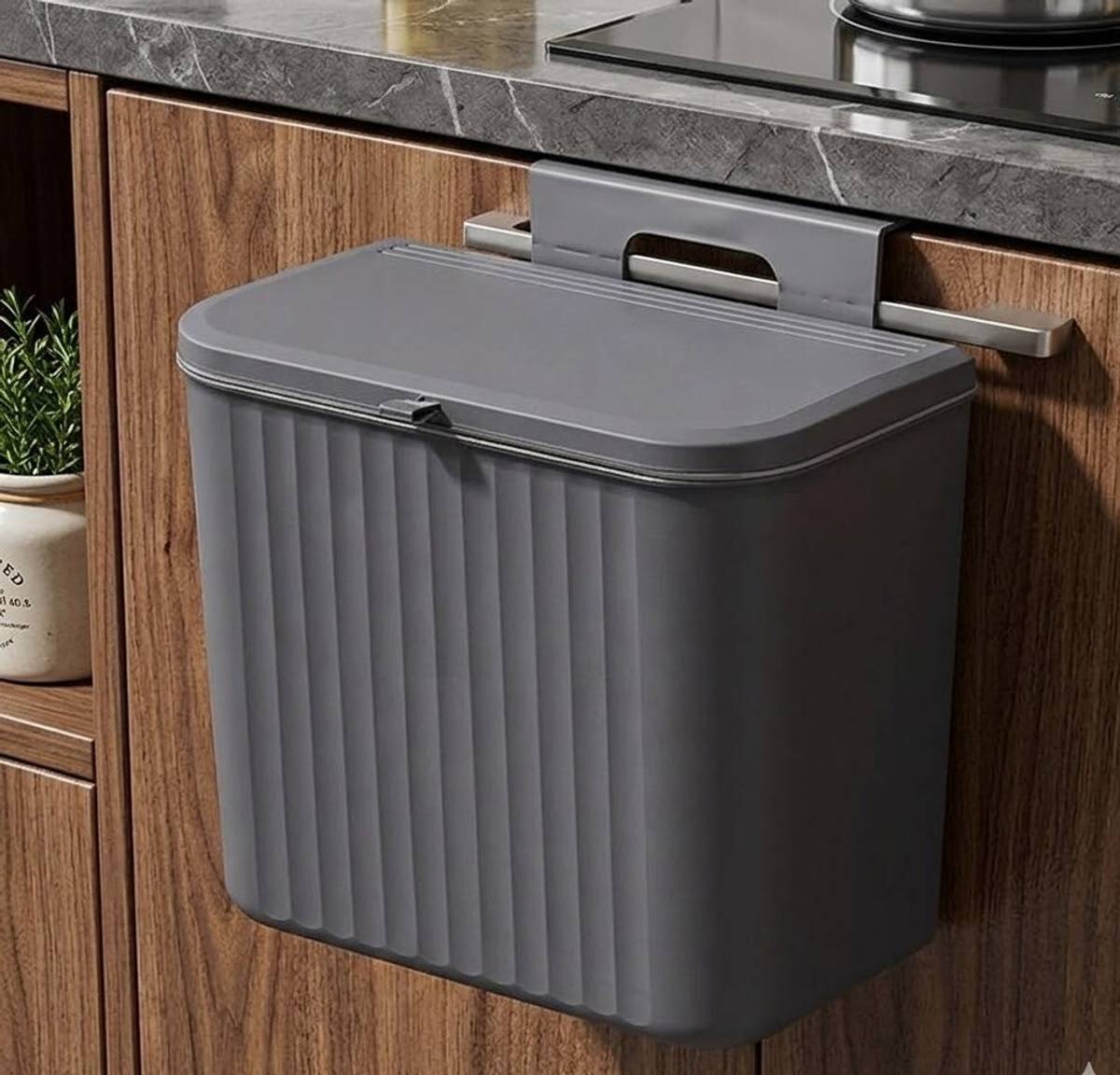 Kahaan Enterprises Wall Mounted Kitchen Dustbin with Lid | Hanging Cabinet Trash Bin | Waste Bin Plastic Dustbin — photo 2