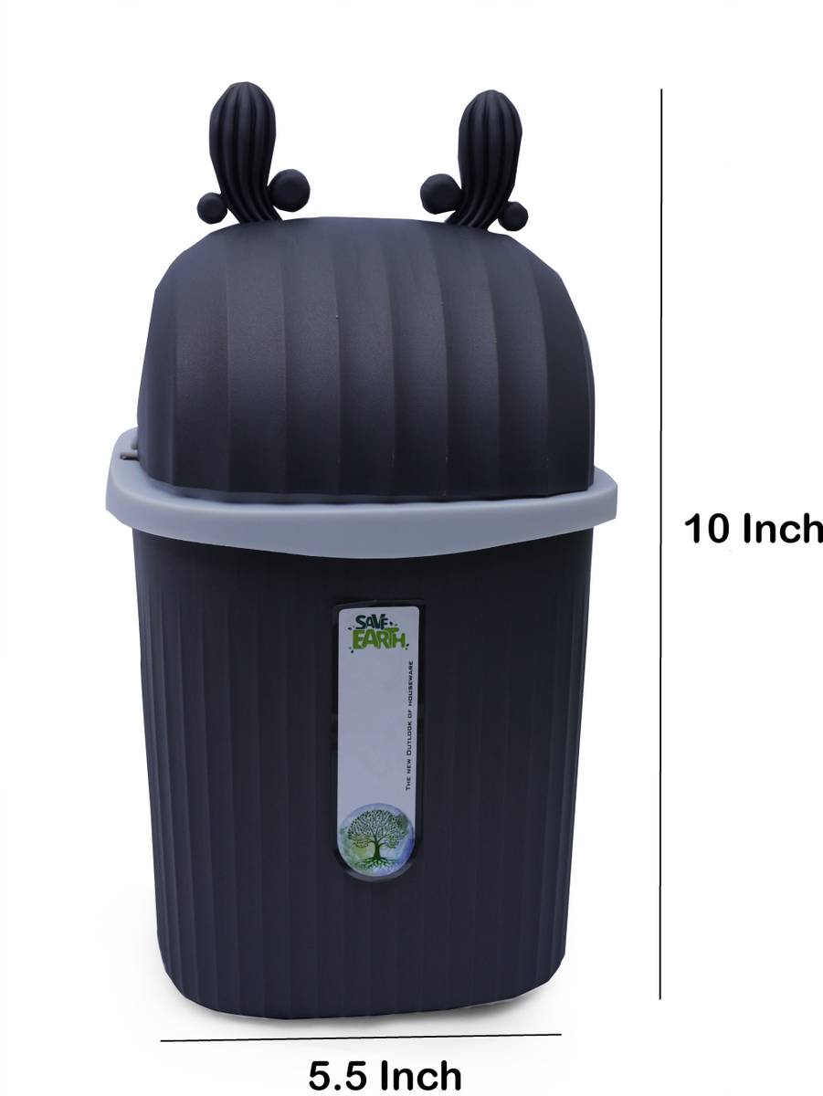 KUMANEST Mini Portable Tabletop Dustbin, Mini Trash Can with Lid for Bathroom, Desktop Plastic Dustbin — photo 2