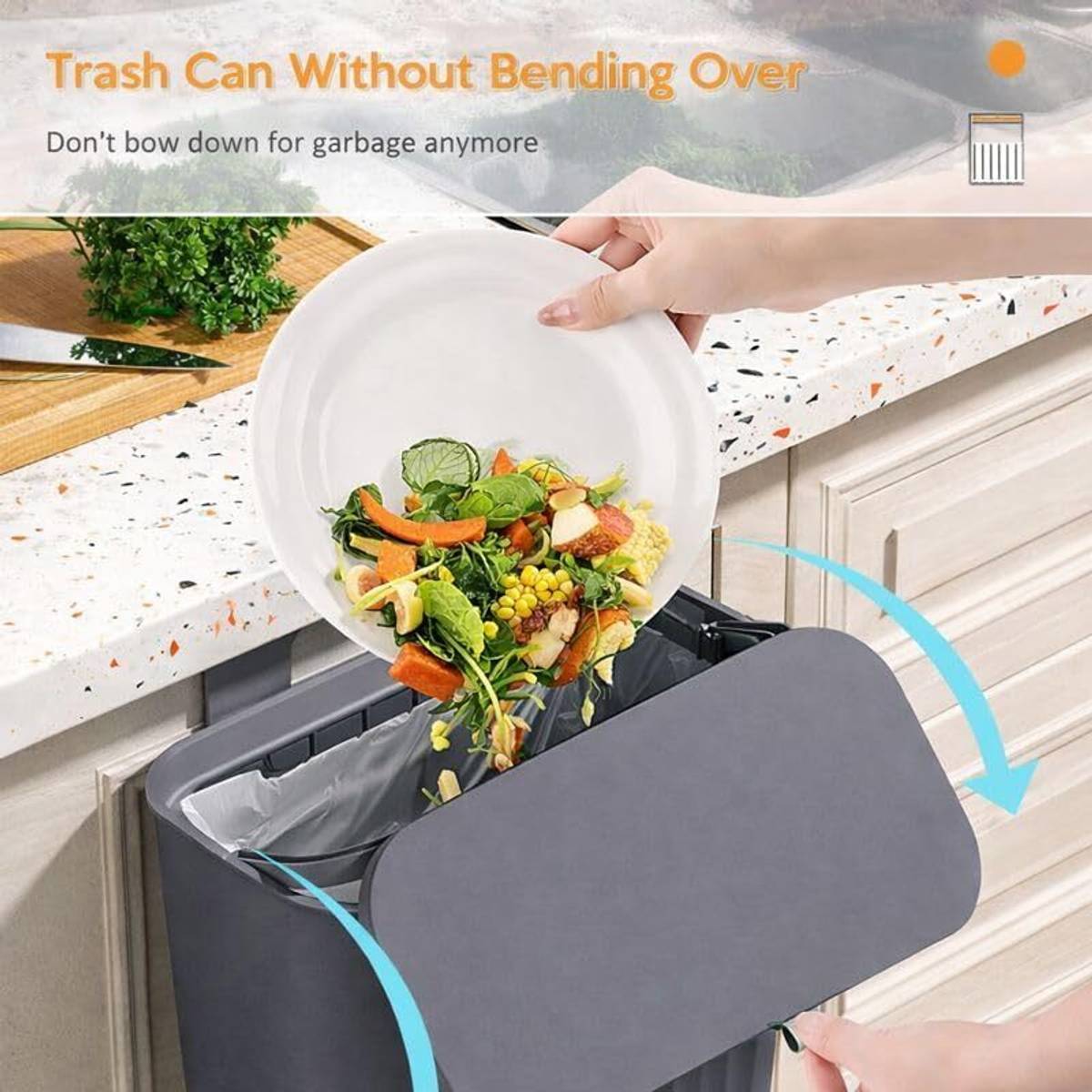 Plastic Hanging Kitchen Trash Can Plastic Dustbin — photo 4