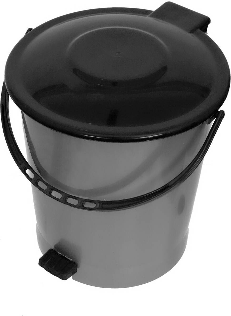 Plastic Pedal Dustbin For Kitchen,Office Use , 5 Liter- Pack of 2 (Grey & Black) Plastic Dustbin — photo 4