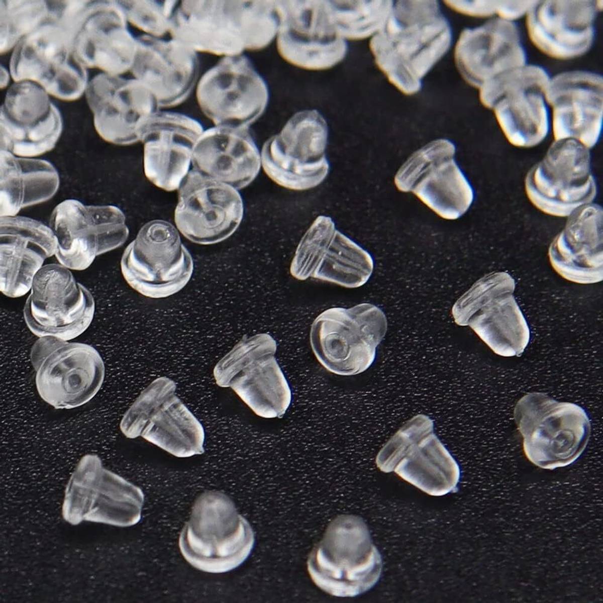 Shree ArtnCraft Rubber Earring Stopper Safety Back for Earing Backpush Clear Bullet Clutch 300pc Plastic Earring Set, Stud Earring, Plug Earring