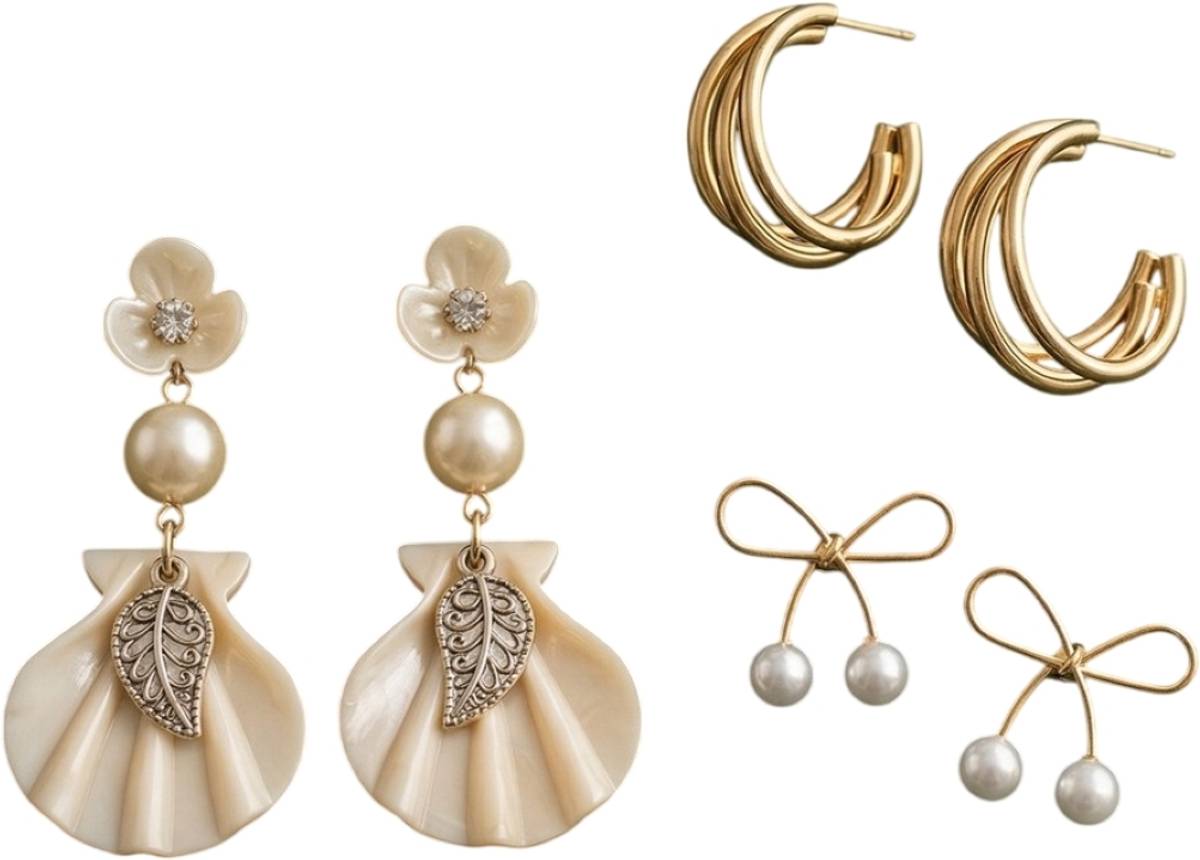Divastri Set of 3 Earrings For Women And Girls Alloy Drops & Danglers — photo 2