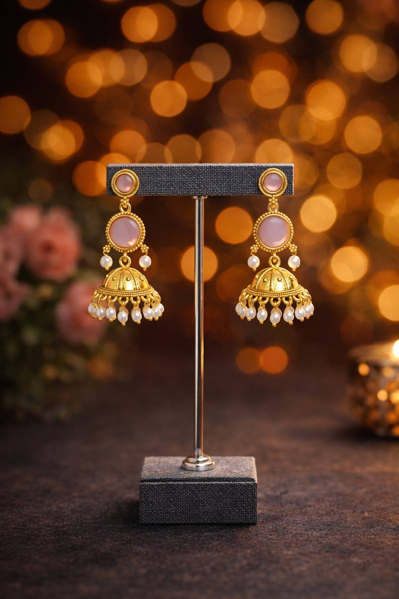 ABOUT YOU Classic gold-tone jhumka earrings 6 Alloy Earring Set