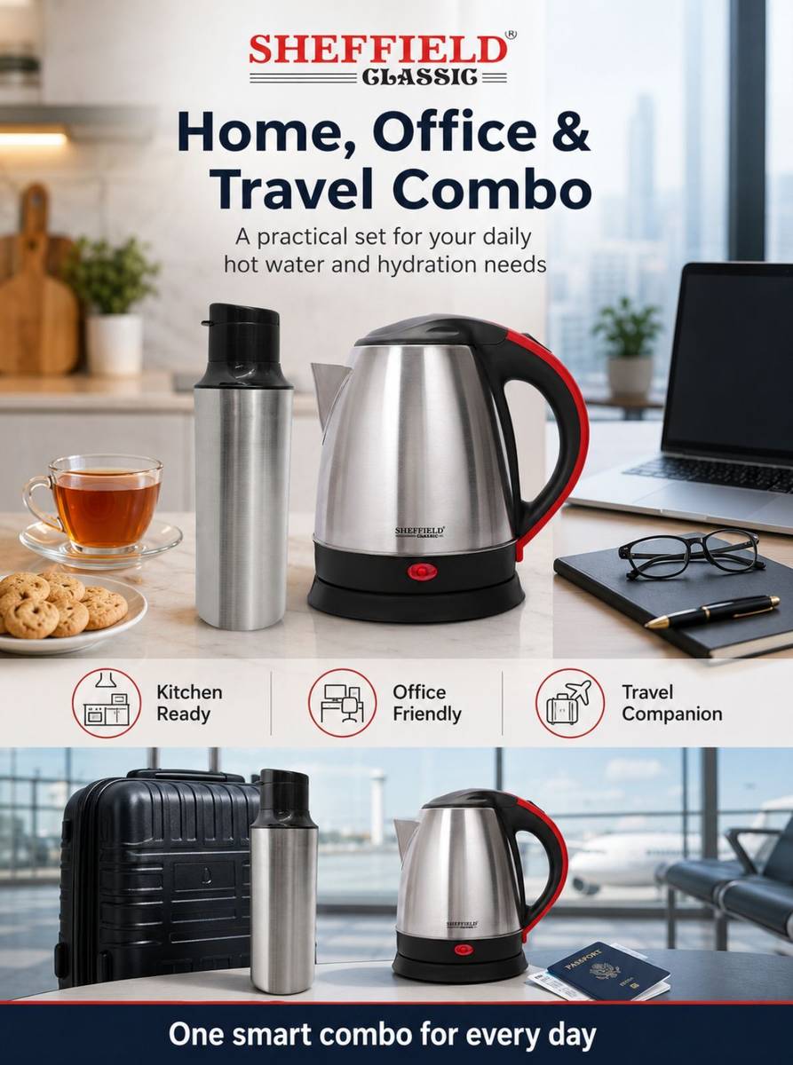 Combo Electric Kettle (1.5 L) & Bottle (500 ml) stainless steel Electric Kettle — photo 5