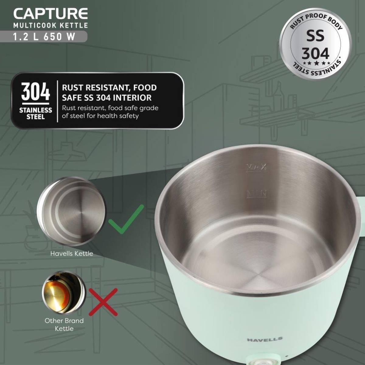 HAVELLS Capture Multi Cooker Electric Kettle — photo 5