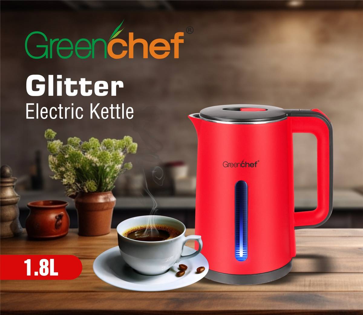 Glitter Cordless Pot with cool touch body 1500 watts Electric Kettle — photo 4