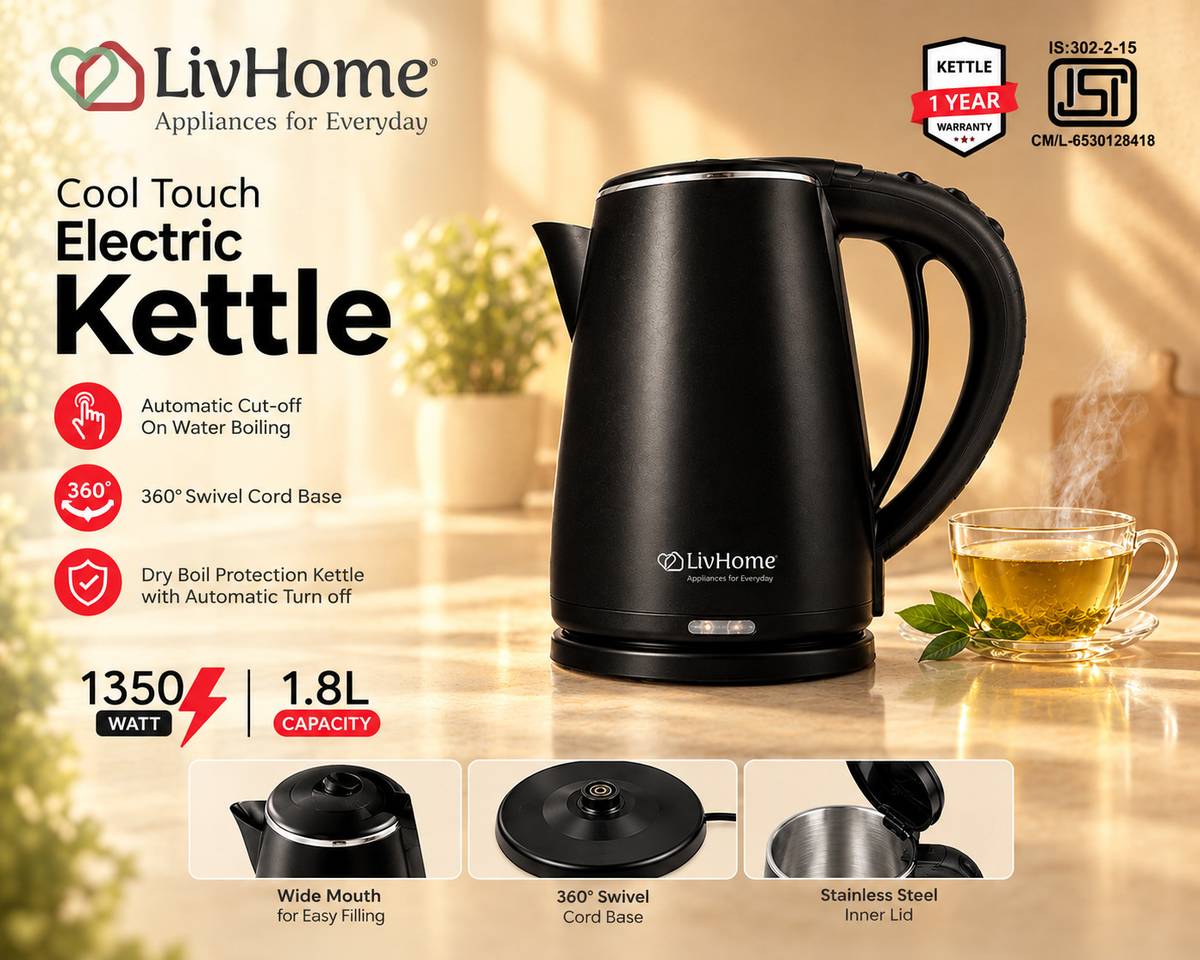 Dura Hot Cool Touch Double Layered Kettle Electric Kettle — photo 2