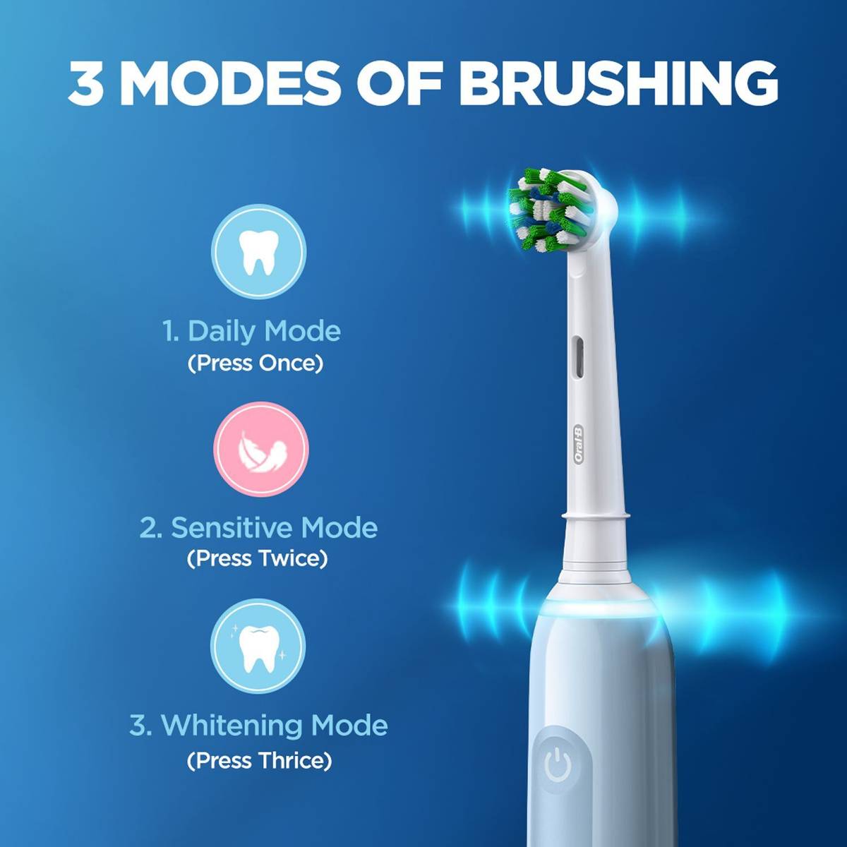 Oral-B Pro 3, 3 Brush Modes, 2 Min Timer, Pressure Sensor,Rechargeable Electric Toothbrush — photo 4