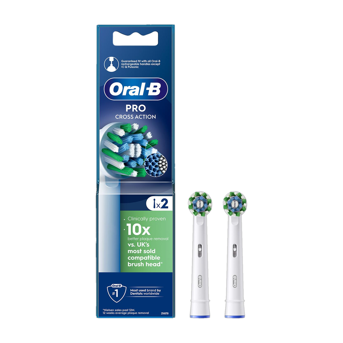 Oral-B Cross Action, Soft Refill Brush Heads (For Vitality/Pro/Smart Series), Electric Toothbrush
