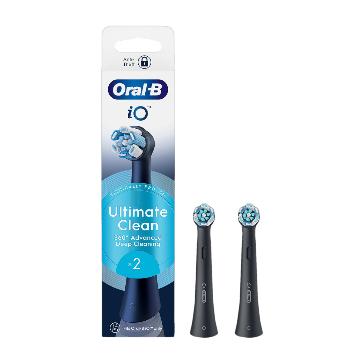 Oral-B iO Black Ultimate Smart Refill Brush Heads, Tuft-in-Tuft Bristle Technology, Electric Toothbrush
