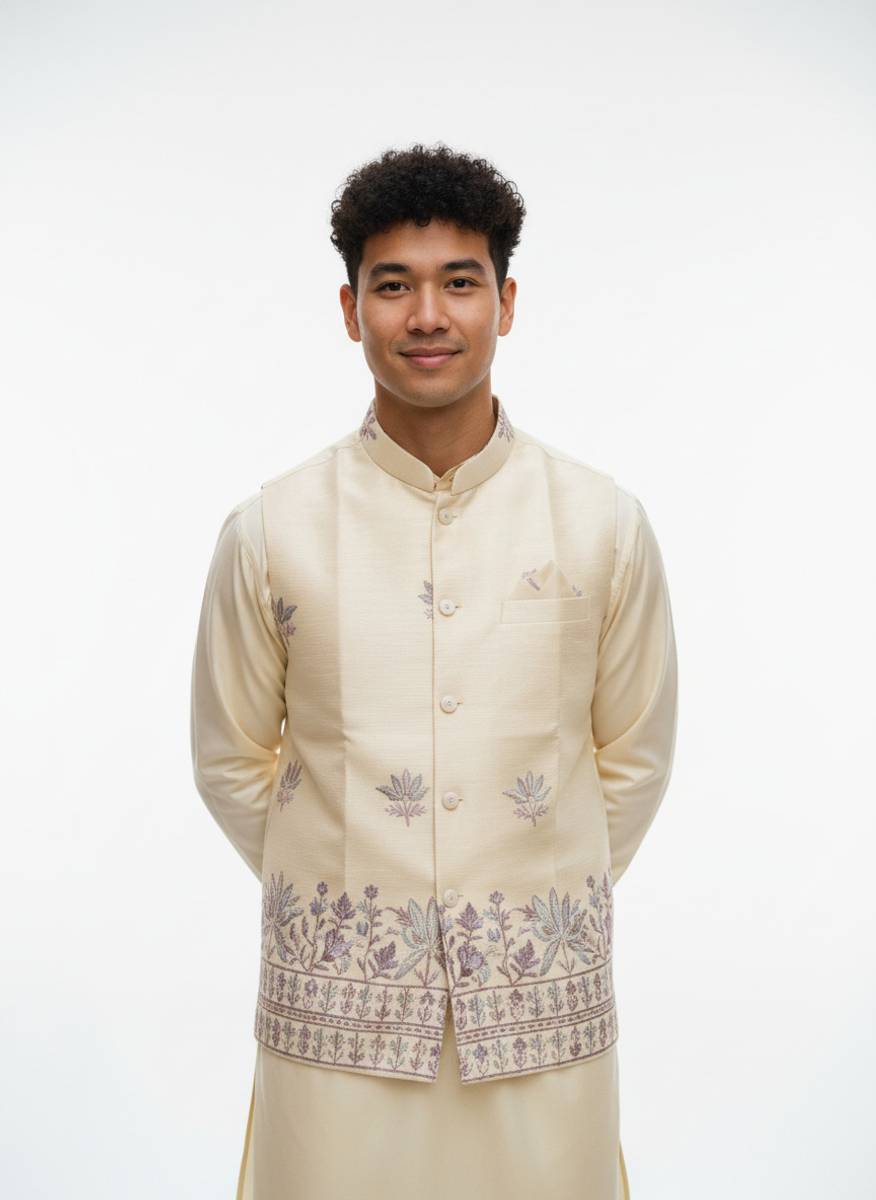 click n buy Men Kurta Pant Ethnic Jacket Set — photo 2